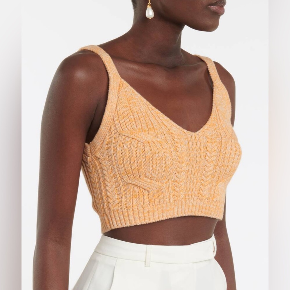 NWOT Jonathan Simkhai Rae Cable Knit Bralette Top Melon Small